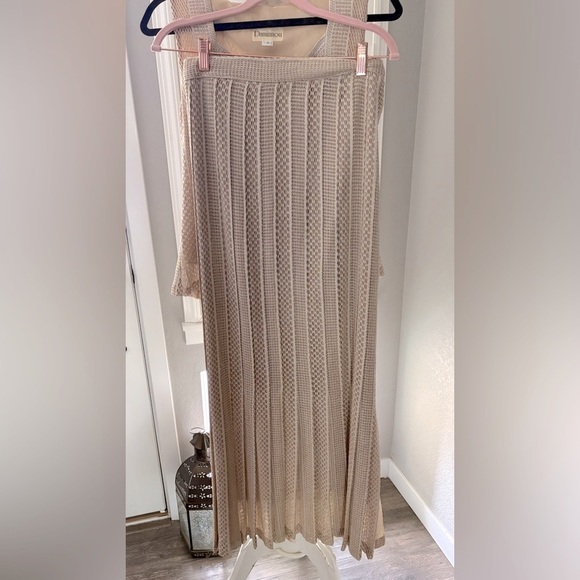 Damianou VINTAGE Metallic Champagne Maxi 2pc Dress | Size S | MSRP was $900 - Picture 4 of 11